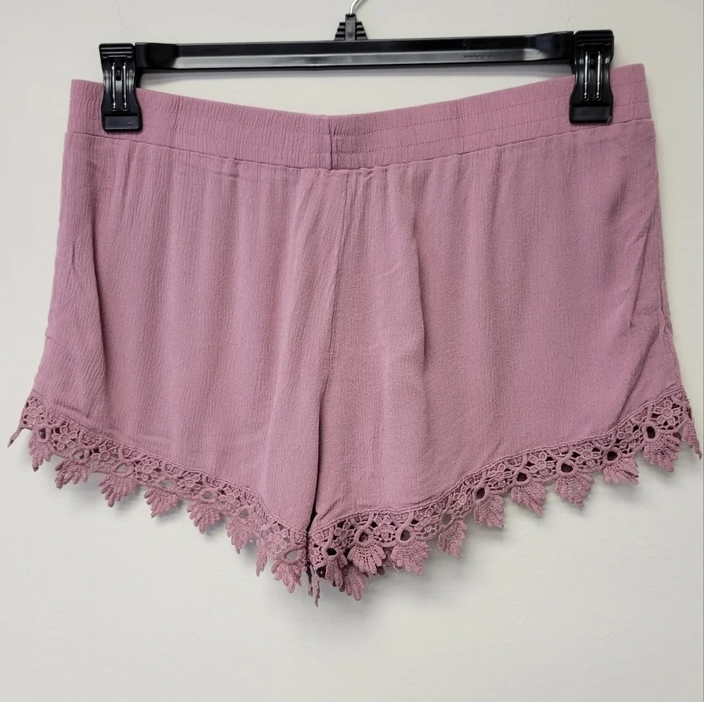 Breeze Ever Flowy Lace trim Short Pink Mauve XL - Picture 2 of 4